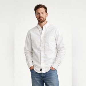 Abercrombie & Fitch | Super WHITE Button down Casual shirt | 100% Cotton